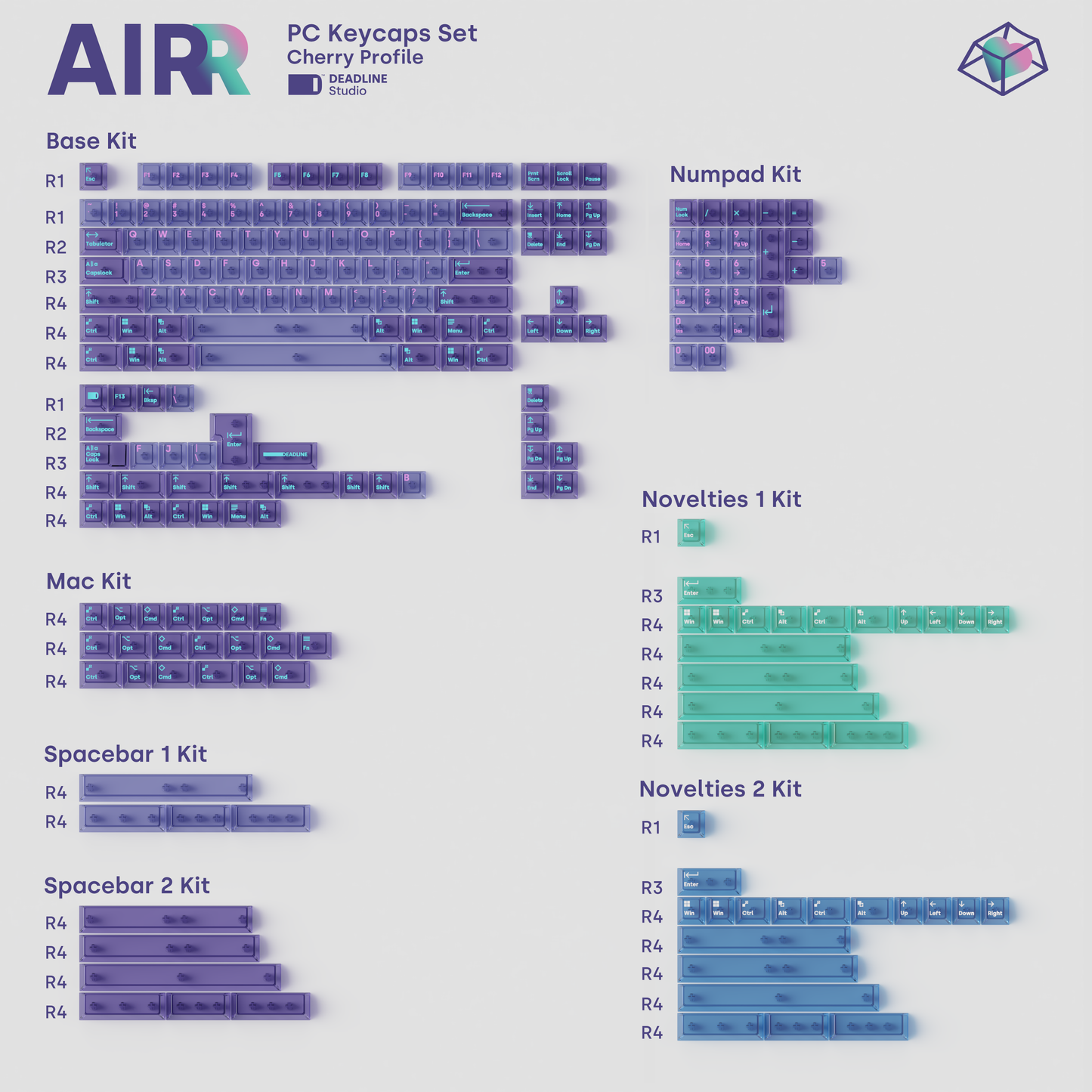 AIR-R PC Keycaps by Deadline Studio